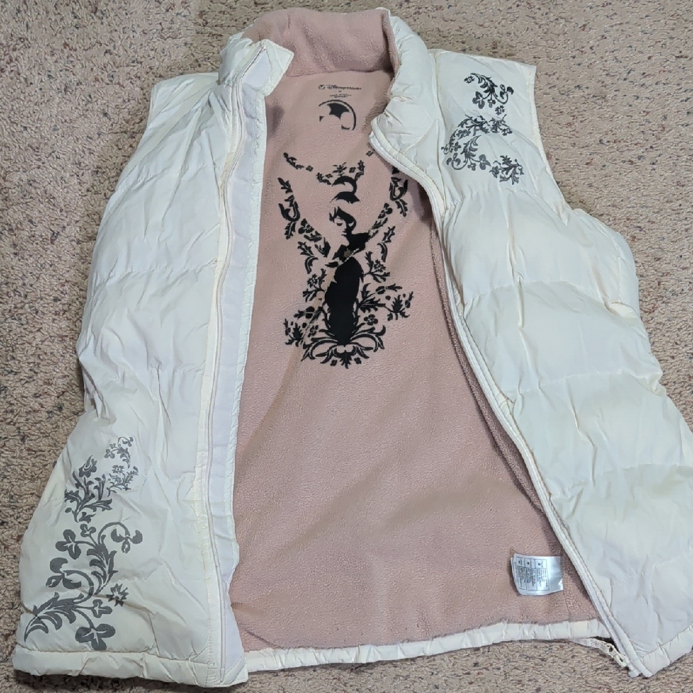 Disney Cream and Gray Floral Vest for Women